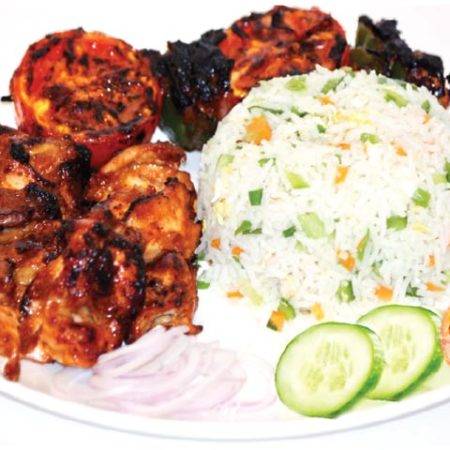 Chicken Shashlik with Vegetable Rice